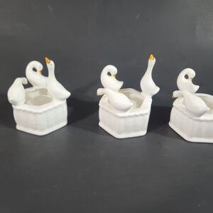 COUNTRY WEST ESTES PARK SET OF 3 CANDLE HOLDER GOOSE FAMILY COUNTRY STYLE